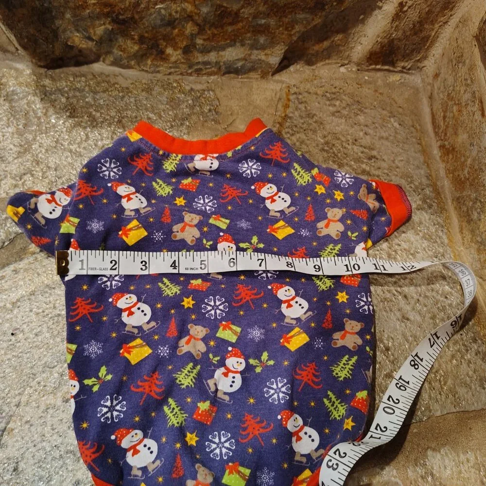 Dogs Christmas Dog Cat Pajamas Shirt Top Size Medium